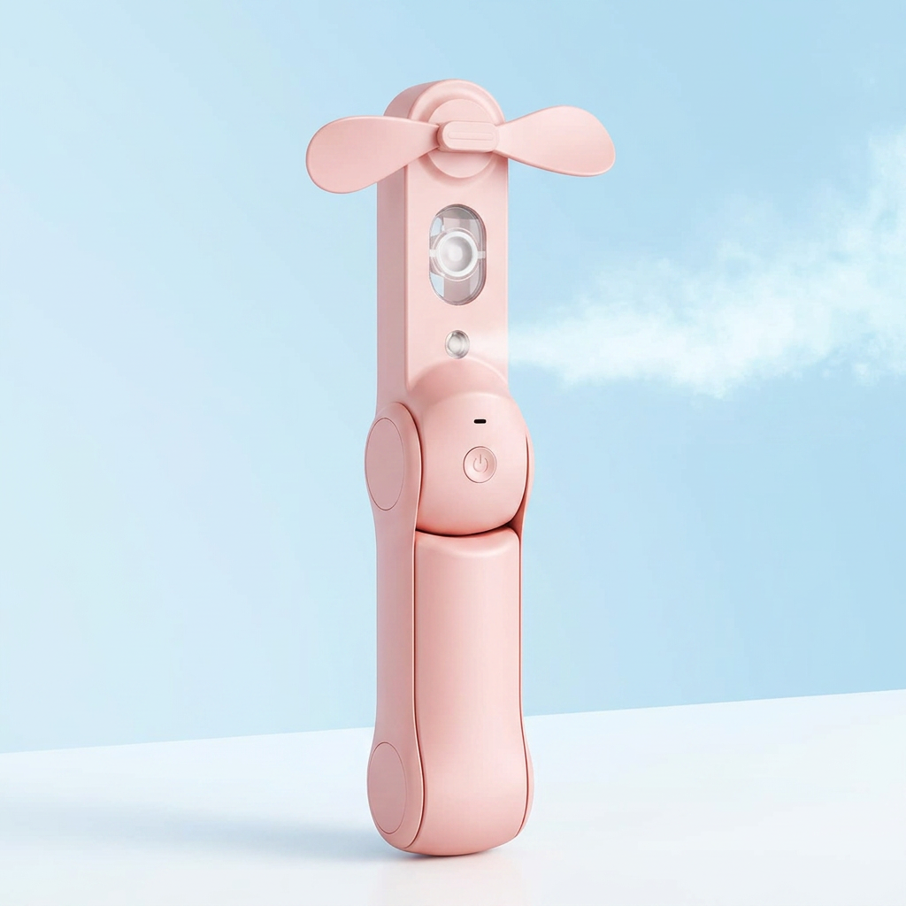 Lumora Mist Breeze unfolded, releasing a cool mist